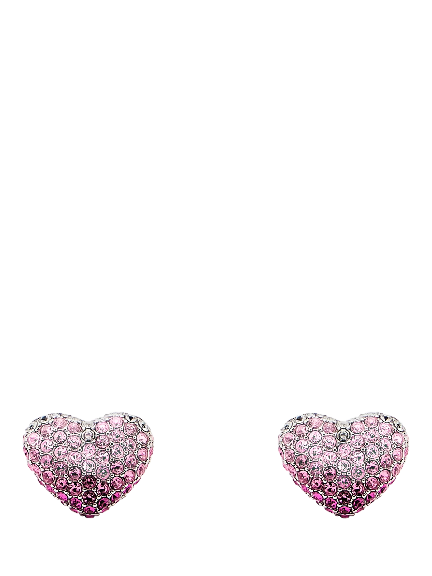 Marc Jacobs crystal heart stud earrings silver tone (British brand)