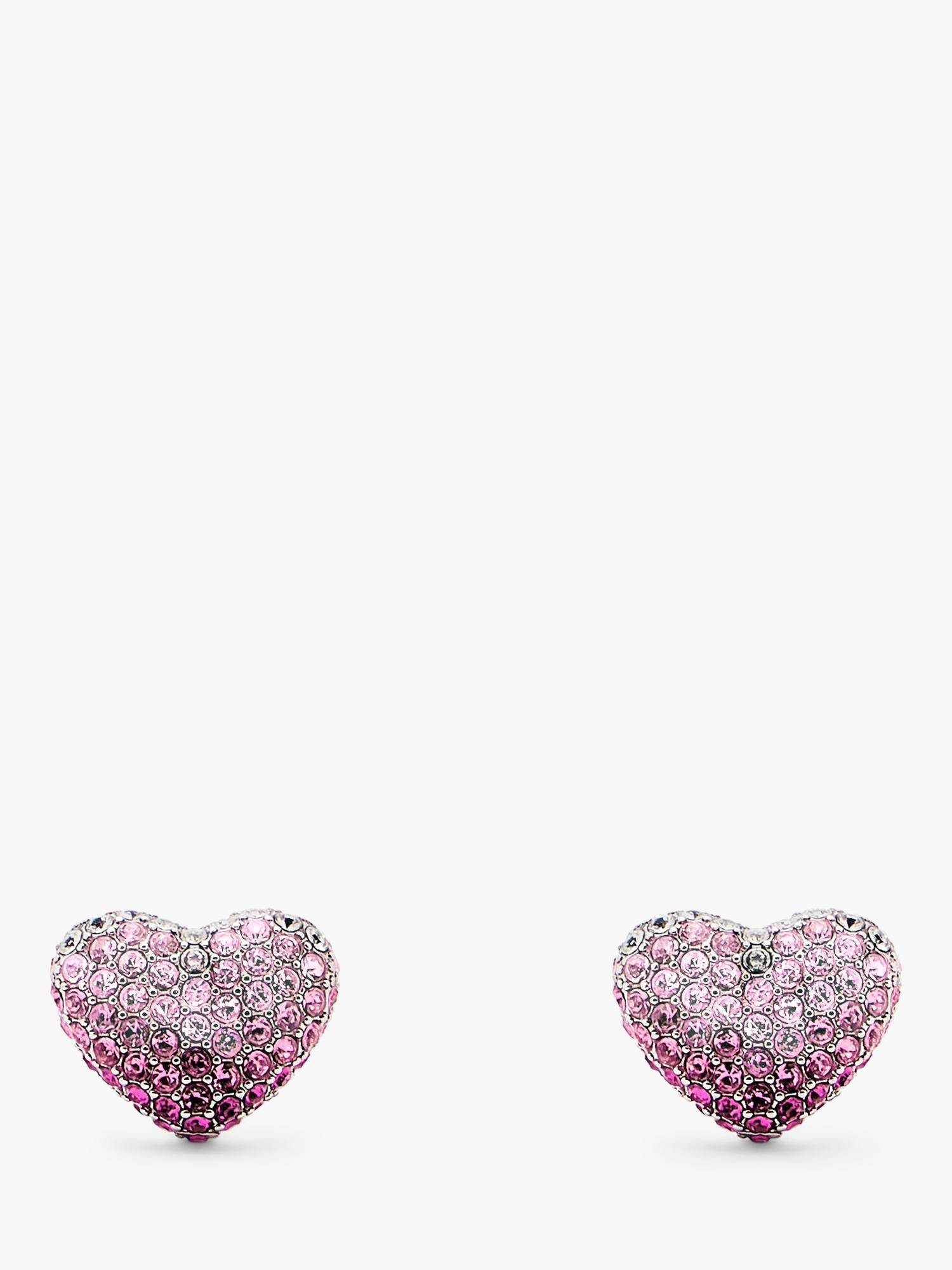 Marc Jacobs crystal heart stud earrings silver tone (British brand)