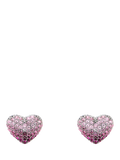Marc Jacobs crystal heart stud earrings silver tone (British brand)