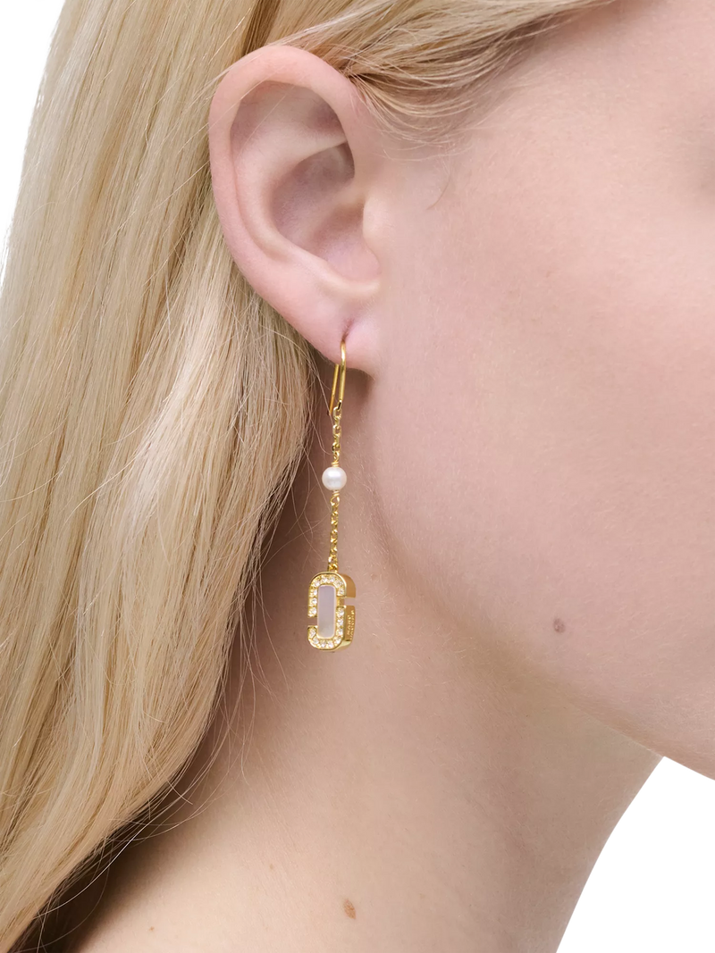 Marc Jacobs pearl drop earrings gold crystal - British product