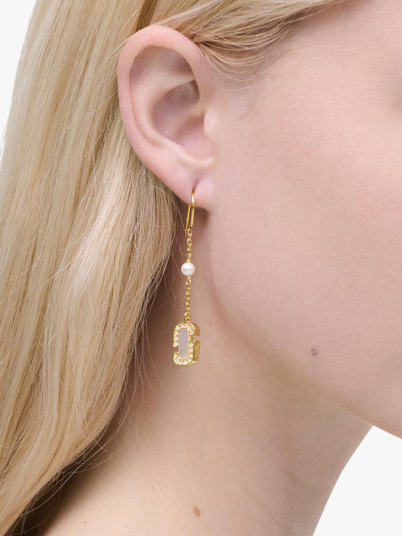 Marc Jacobs pearl drop earrings gold crystal - British product