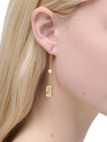 Marc Jacobs pearl drop earrings gold crystal - British product