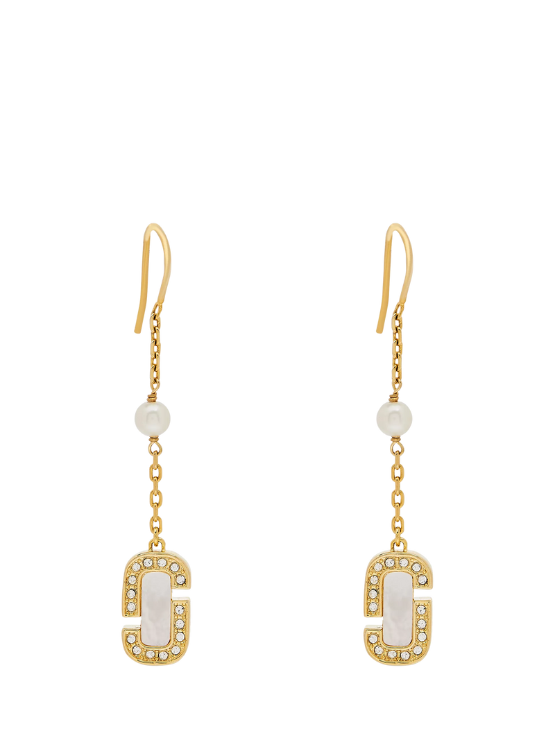 Marc Jacobs pearl drop earrings gold crystal - British product