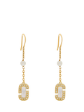 Marc Jacobs pearl drop earrings gold crystal - British product