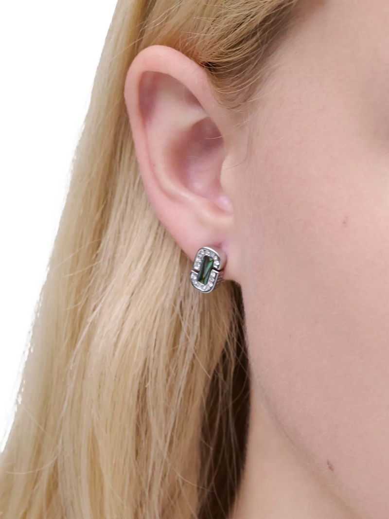 Marc Jacobs abalone glass stud earrings silver crystal (British brand)