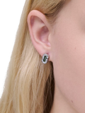 Marc Jacobs abalone glass stud earrings silver crystal (British brand)