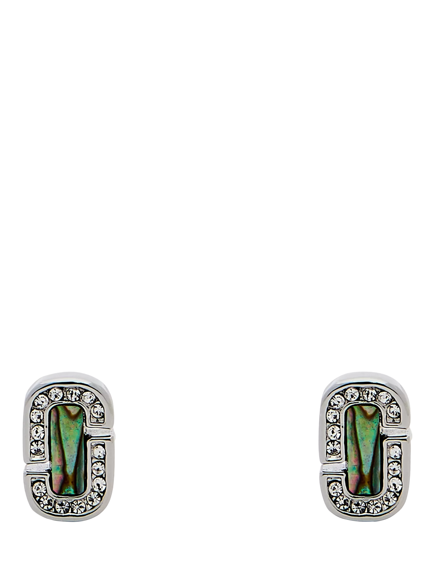 Marc Jacobs abalone glass stud earrings silver crystal (British brand)