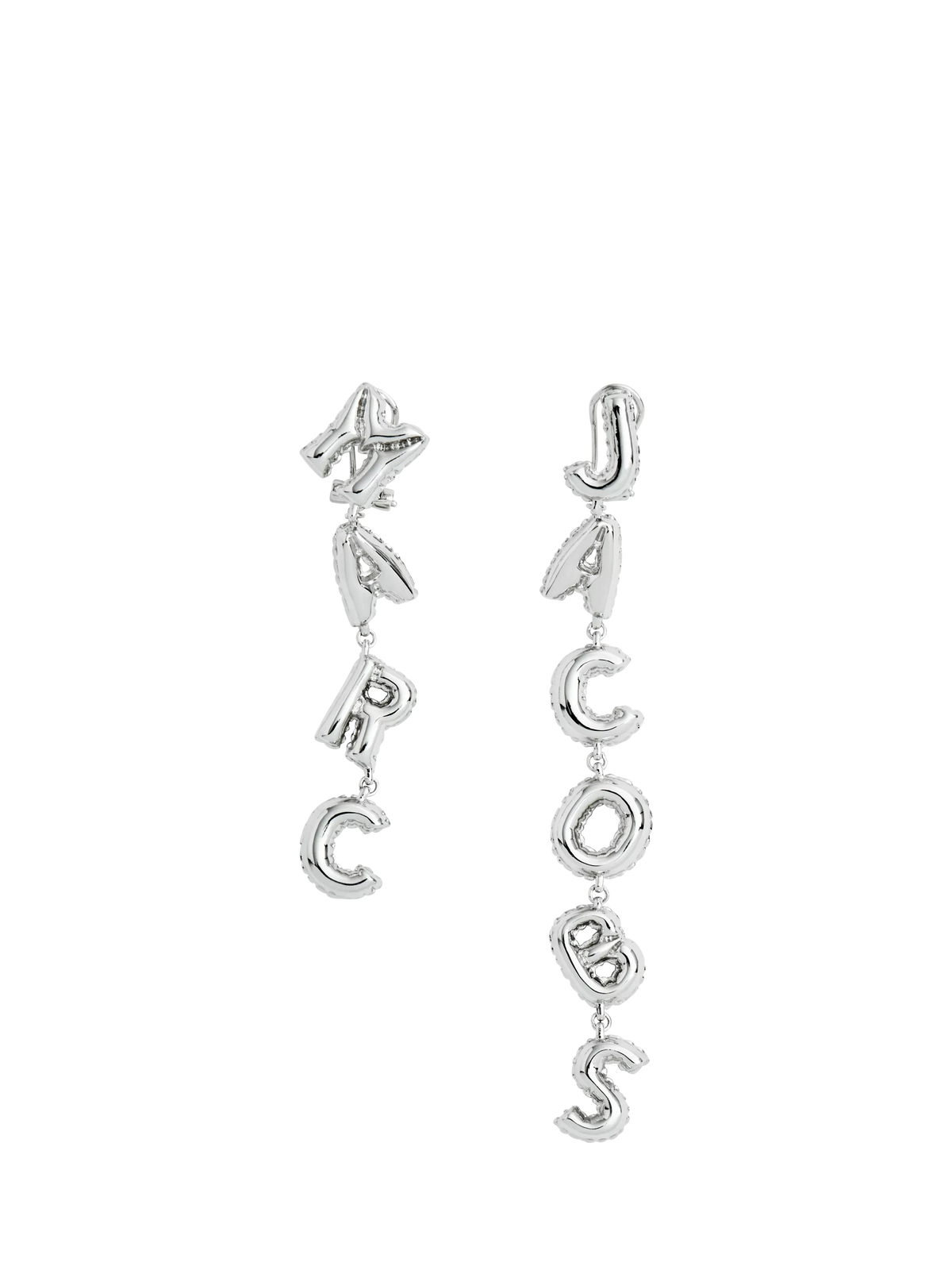 Marc Jacobs asymmetrical balloon drop earrings silver, UK version