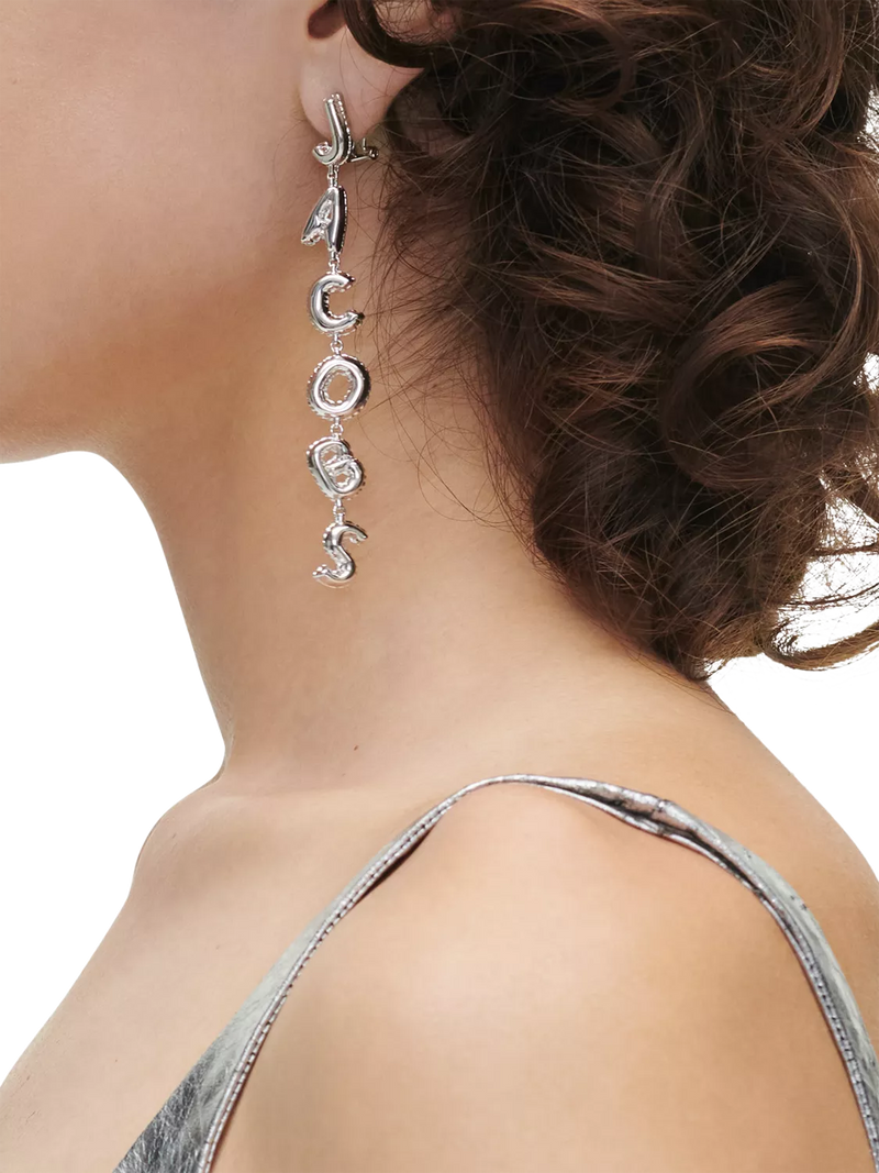Marc Jacobs asymmetrical balloon drop earrings silver, UK version