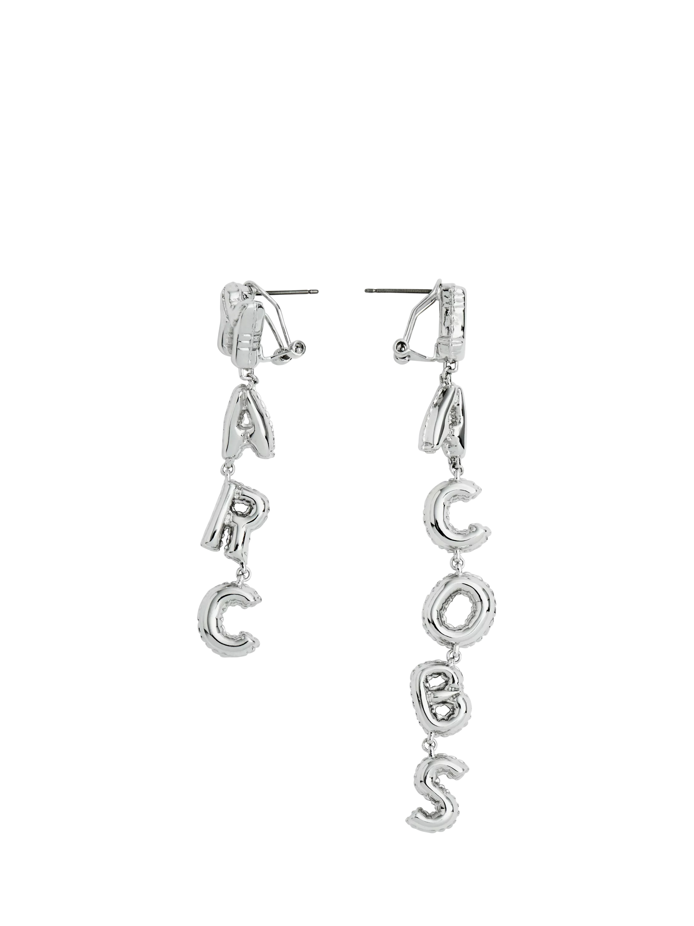 Marc Jacobs asymmetrical balloon drop earrings silver, UK version