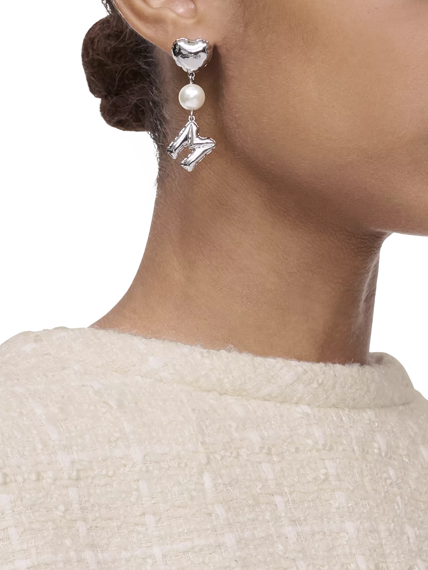 Marc Jacobs silver balloon earrings 10-12mm, UK version