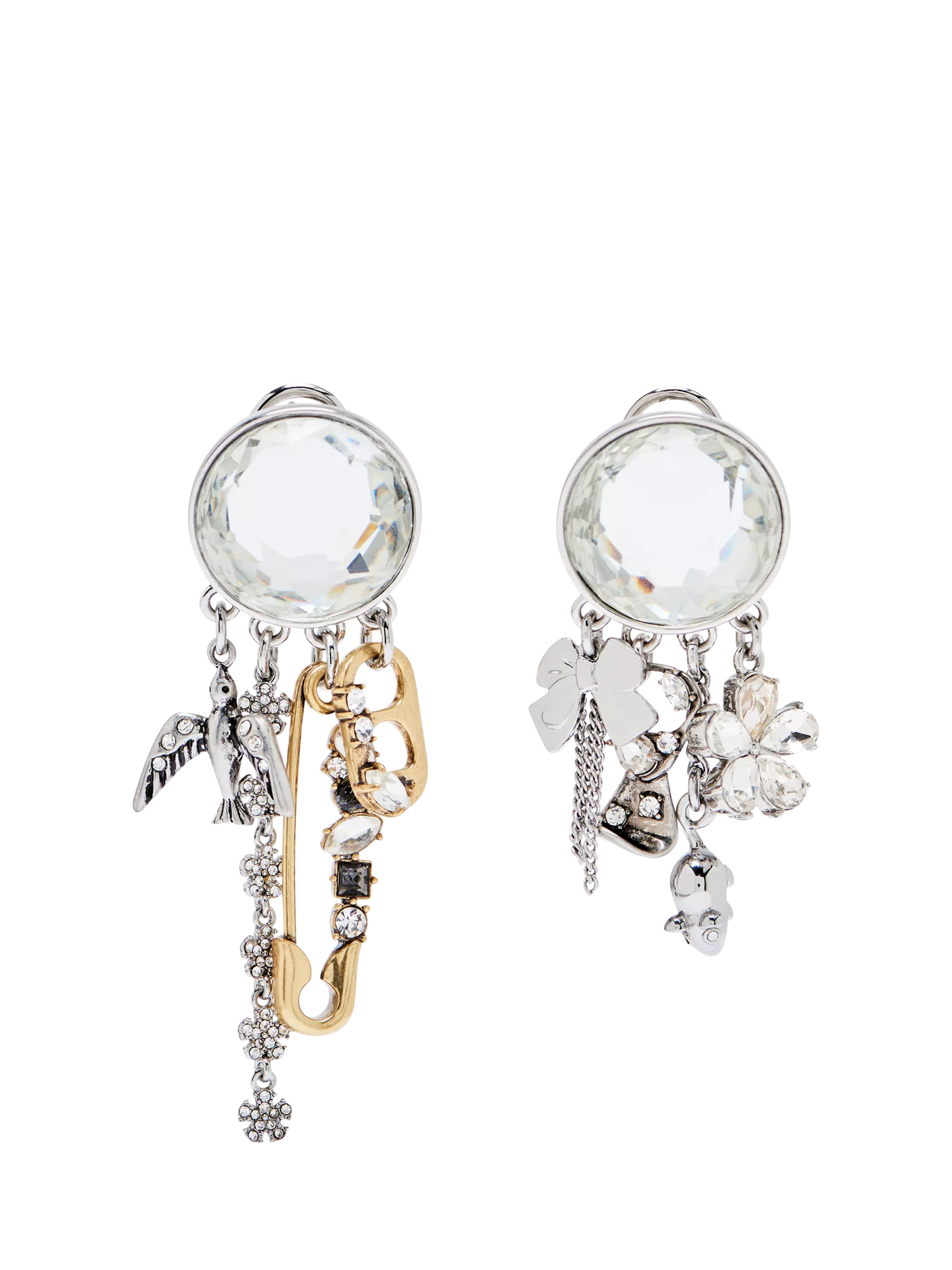 Marc Jacobs silver punk charm earrings 5x20mm - British product