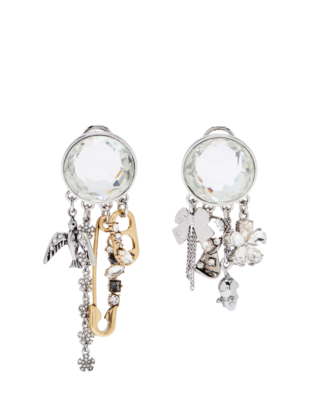 Marc Jacobs silver punk charm earrings 5x20mm - British product