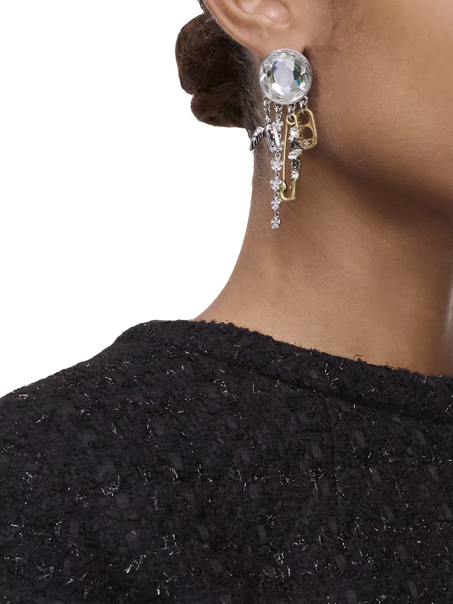 Marc Jacobs silver punk charm earrings 5x20mm - British product