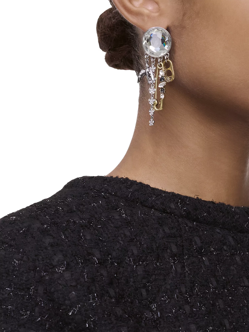 Marc Jacobs silver punk charm earrings 5x20mm - British product