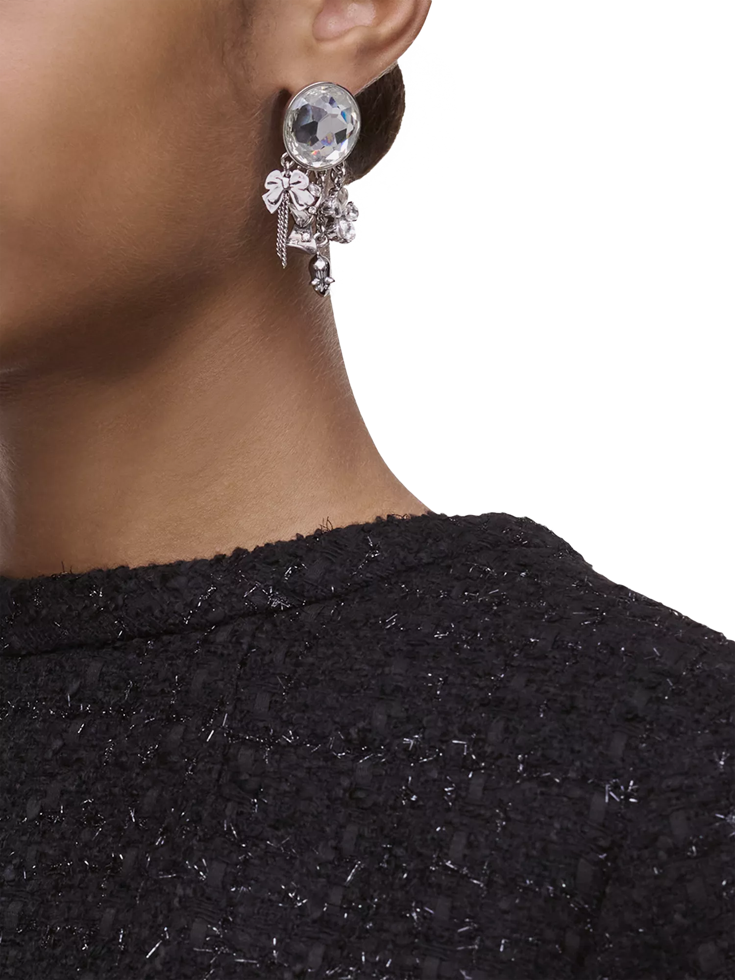 Marc Jacobs silver punk charm earrings 5x20mm - British product