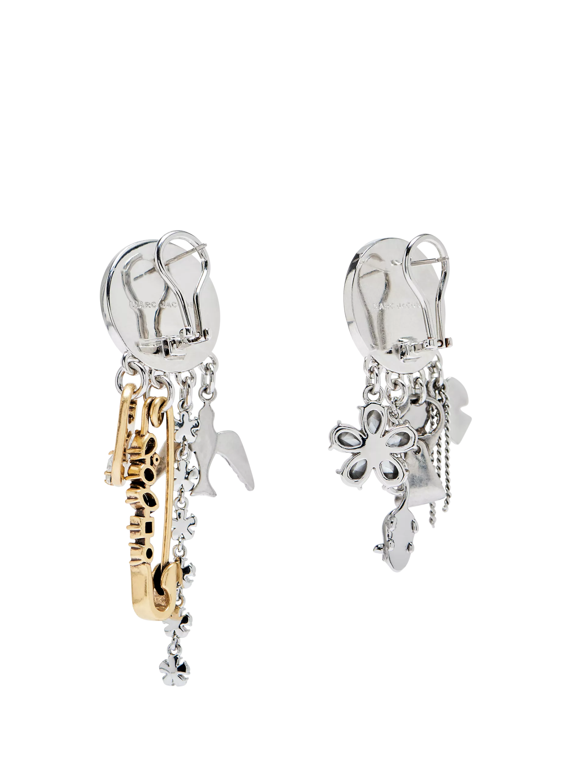 Marc Jacobs silver punk charm earrings 5x20mm - British product