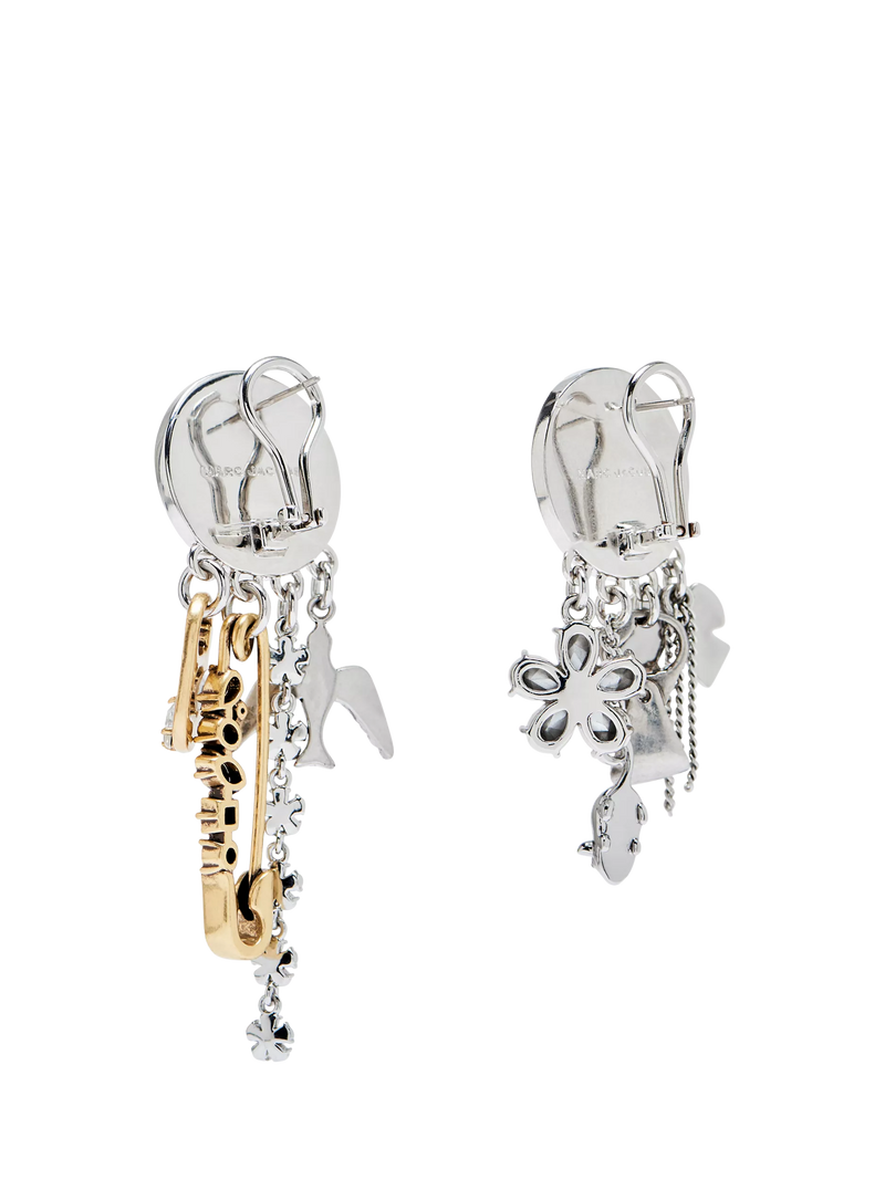 Marc Jacobs silver punk charm earrings 5x20mm - British product