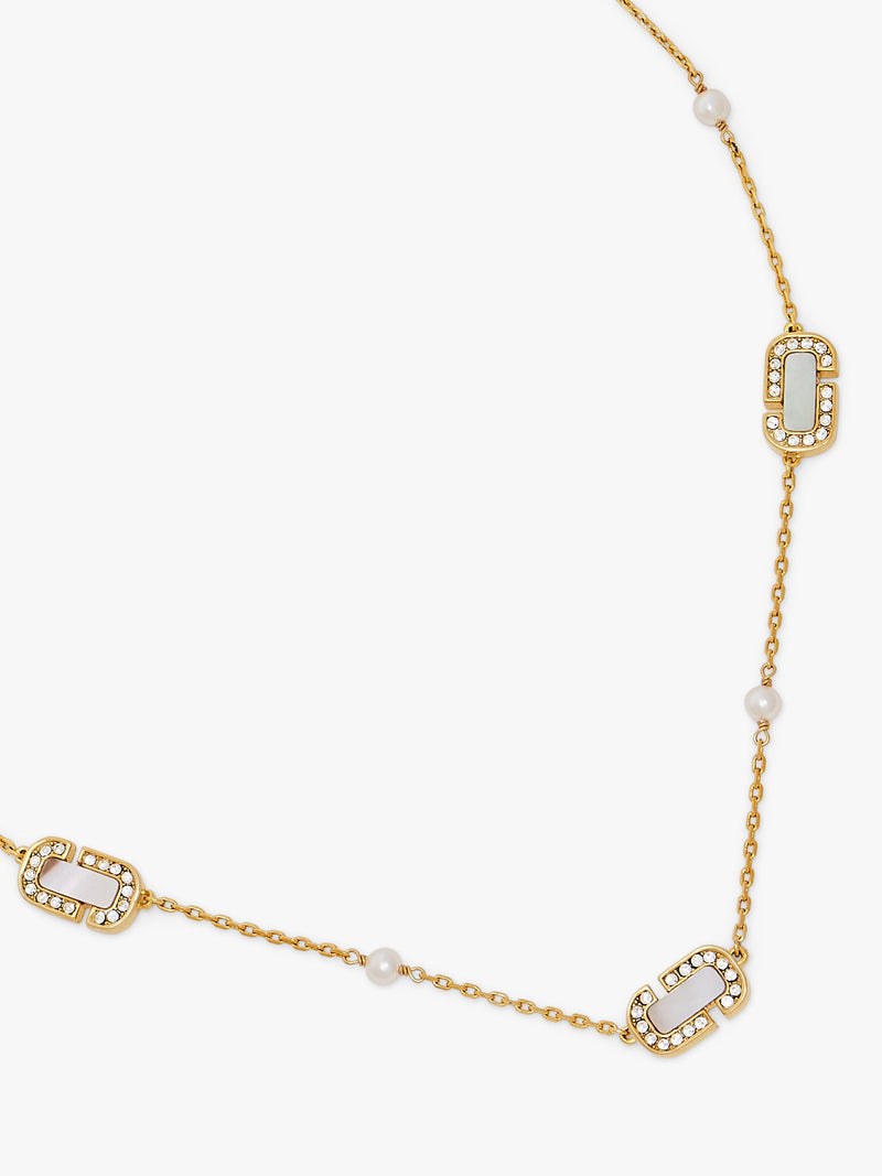 Marc Jacobs mother-of-pearl charm necklace gold crystal, UK version