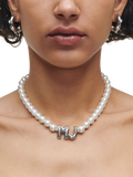 Marc Jacobs Balloon Initials silver toned pearl necklace (British brand)