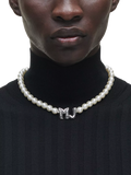 Marc Jacobs Balloon Initials silver toned pearl necklace (British brand)