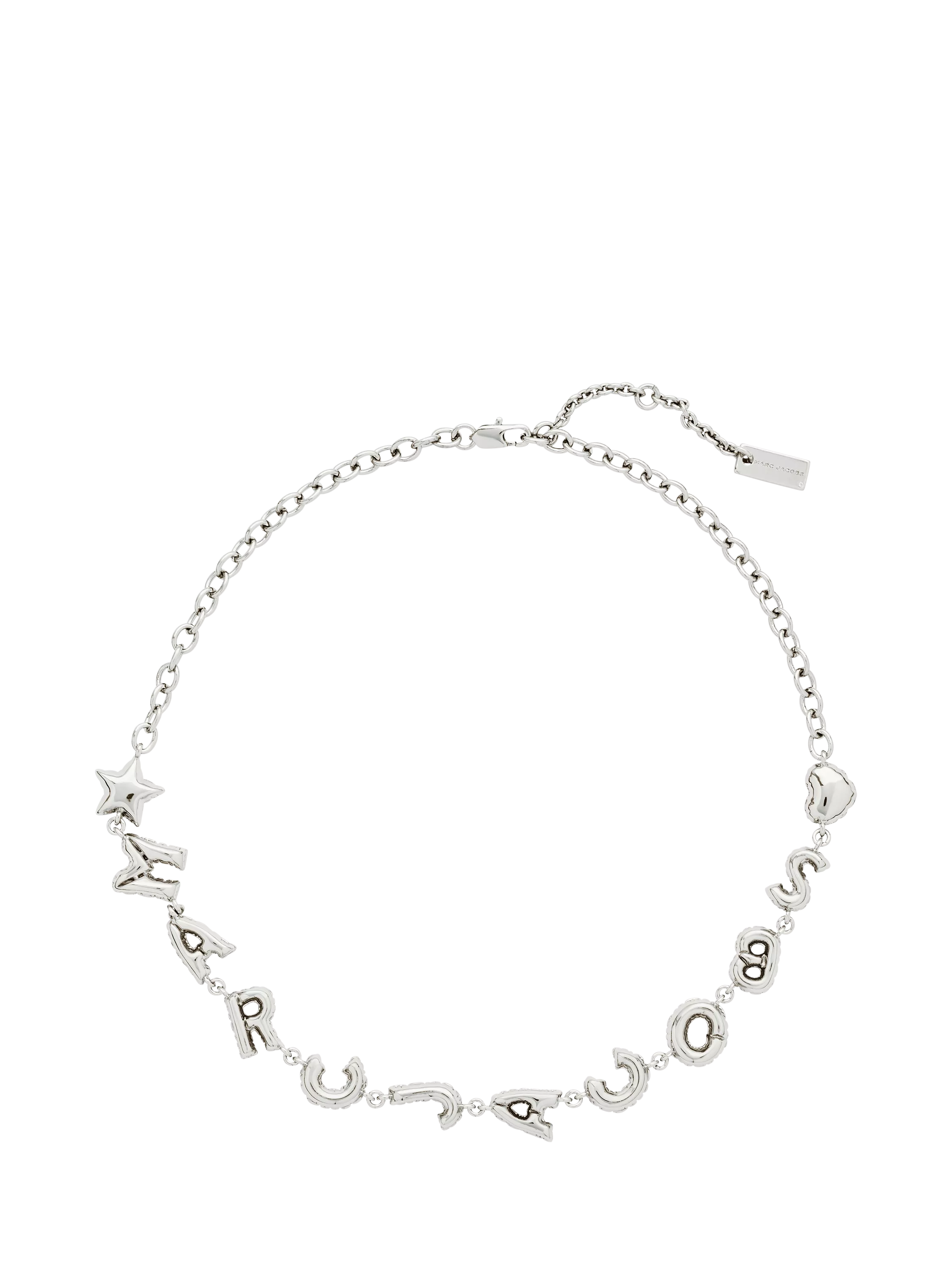 Marc Jacobs balloon letter logo necklace silver (British brand)