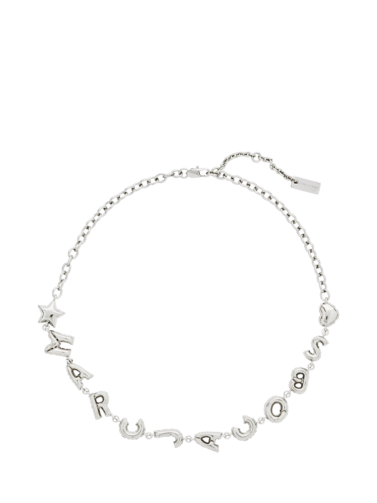 Marc Jacobs balloon letter logo necklace silver (British brand)