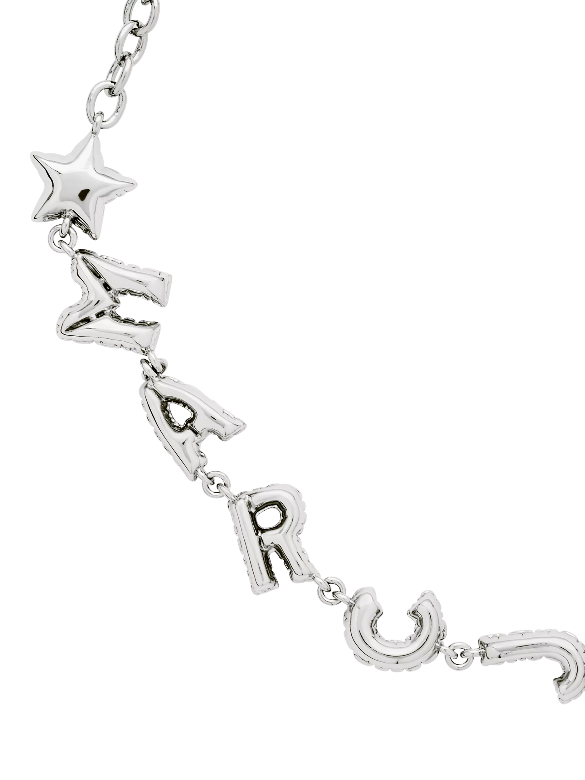 Marc Jacobs balloon letter logo necklace silver (British brand)