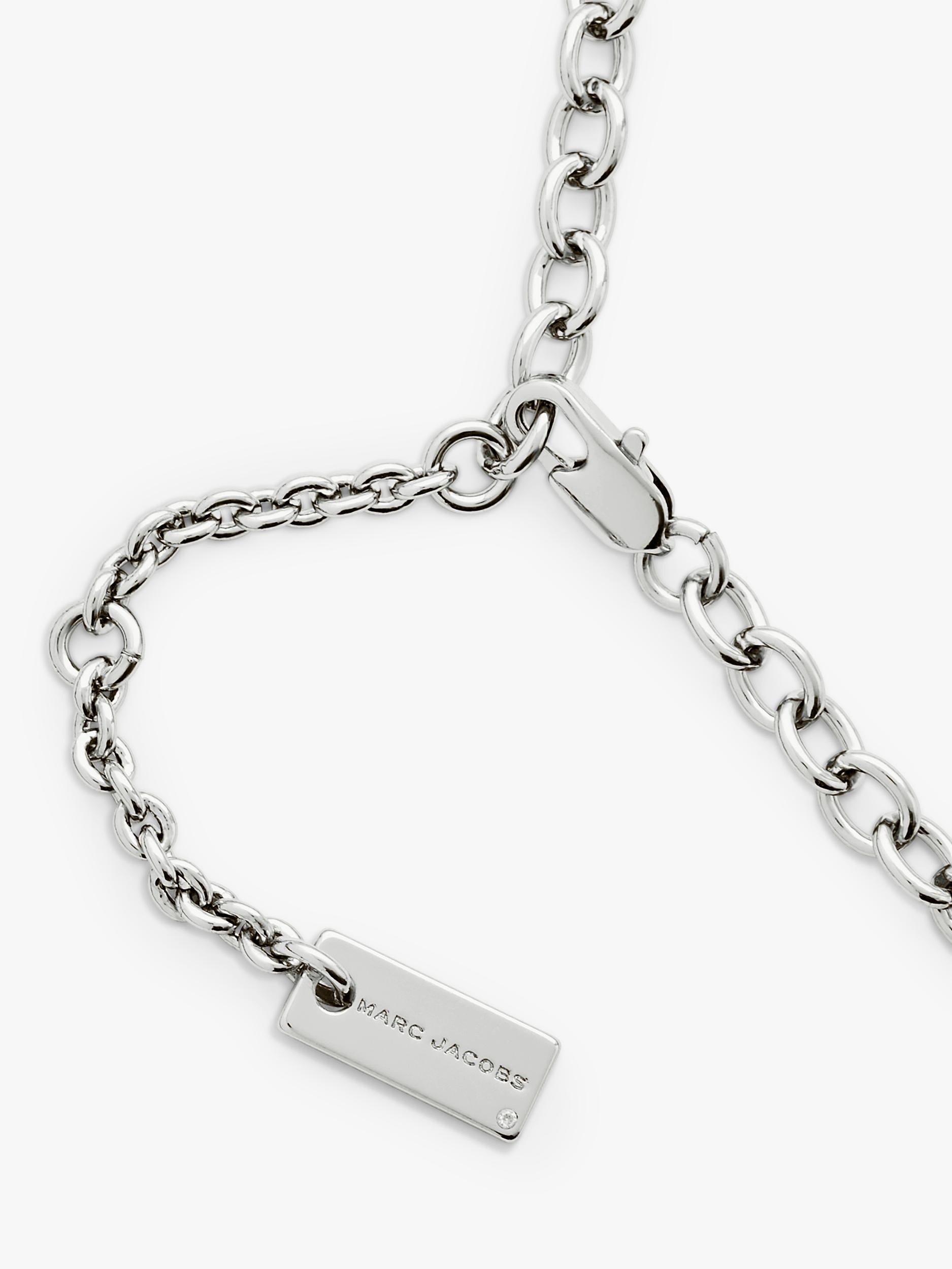 Marc Jacobs balloon letter logo necklace silver (British brand)