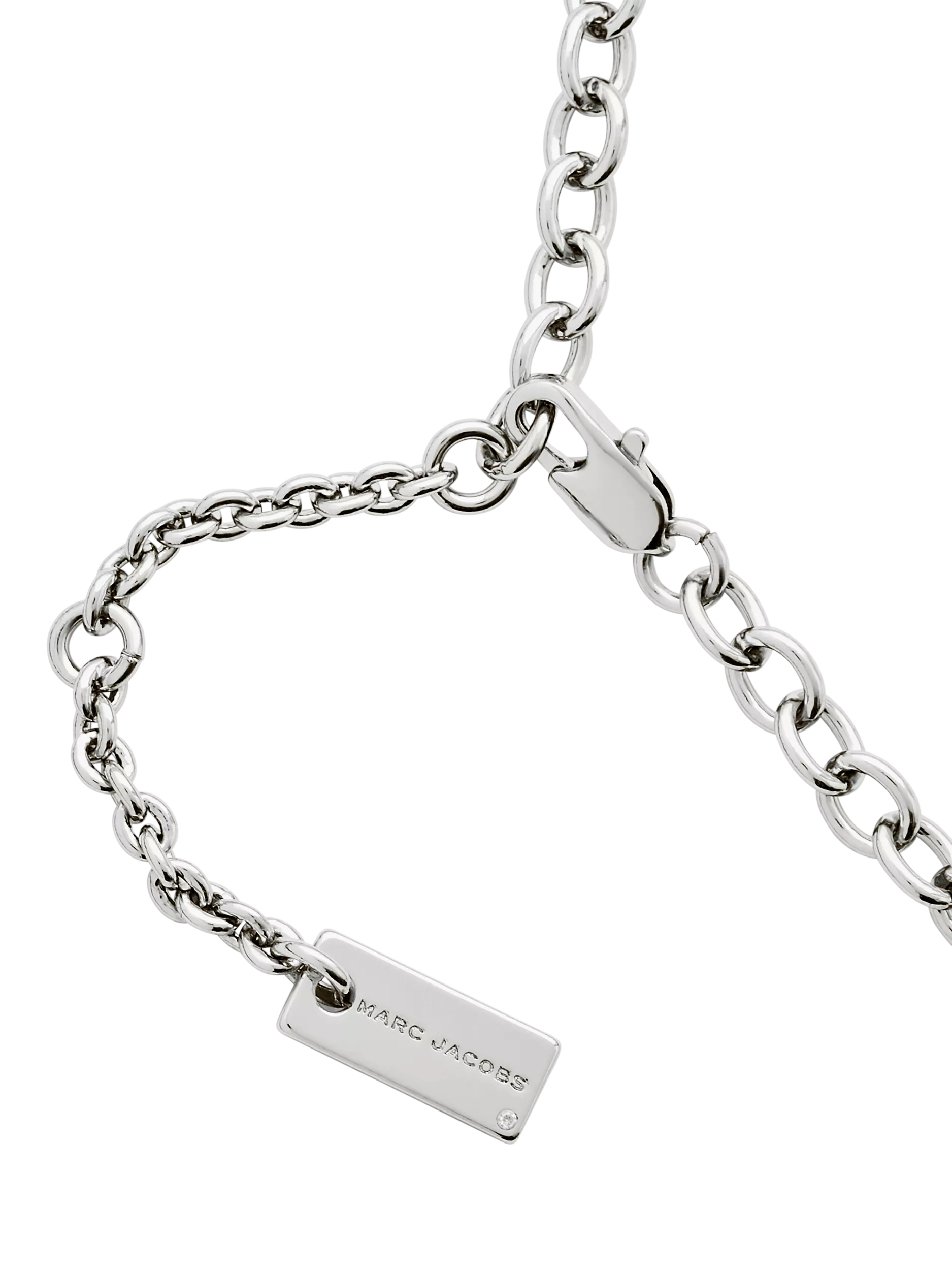 Marc Jacobs balloon letter logo necklace silver (British brand)
