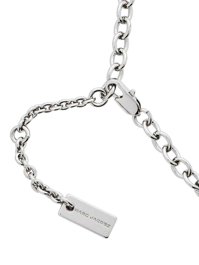 Marc Jacobs balloon letter logo necklace silver (British brand)
