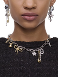 Marc Jacobs charm necklace silver gold punk design, imported from the UK