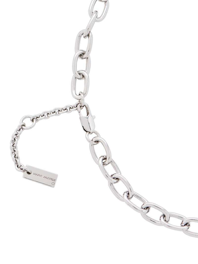 Marc Jacobs charm necklace silver gold punk design, imported from the UK