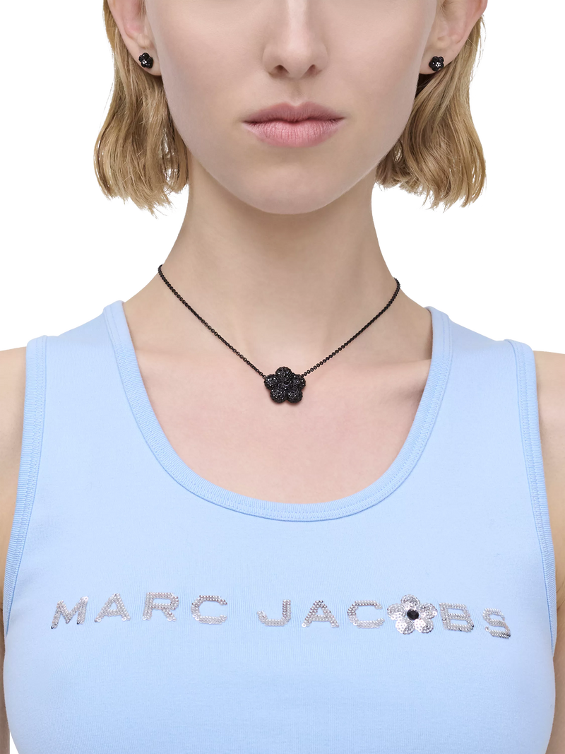 Marc Jacobs pave balloon daisy pendant black 46mm, imported from the UK