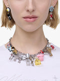 Marc Jacobs Sticker Statement Necklace Silver Multi - British product