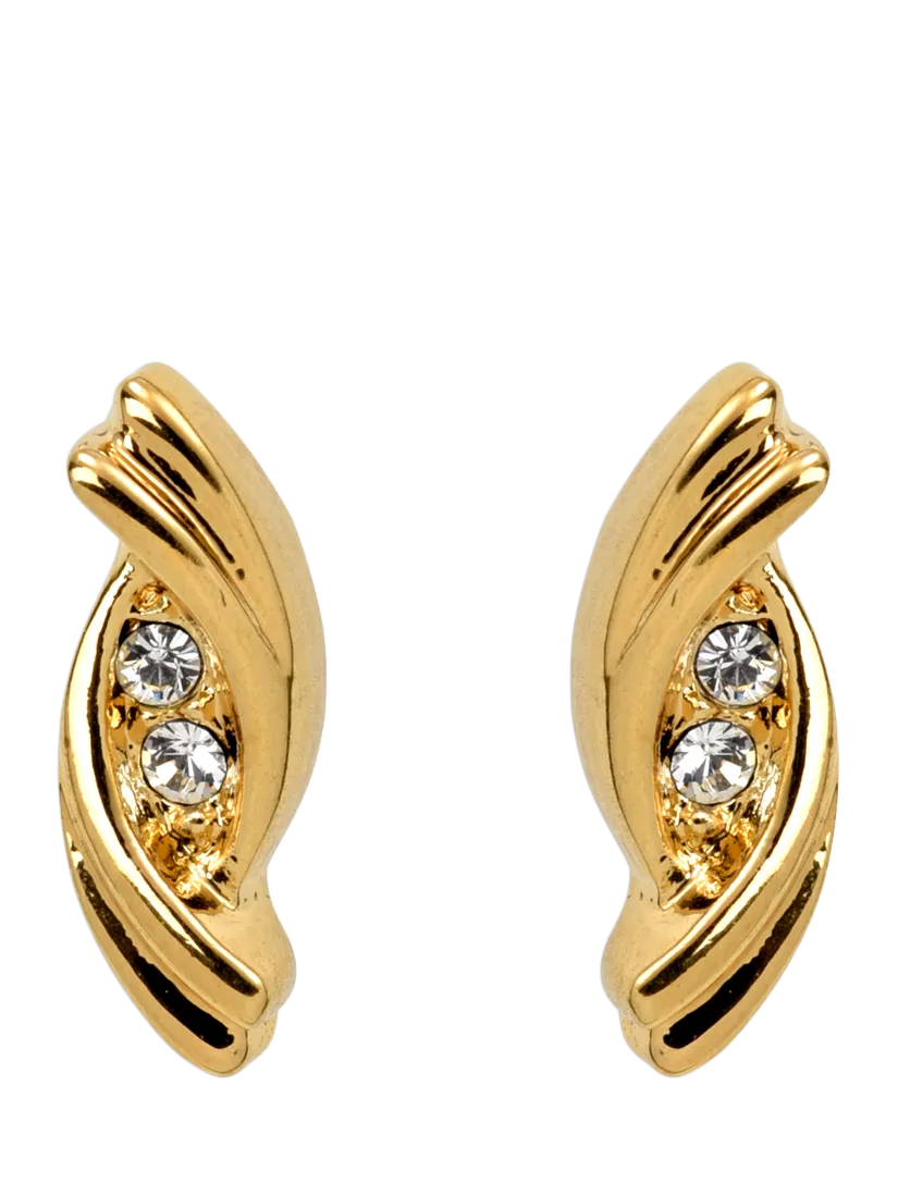 Eclectica gold plated stud earrings with Swarovski crystals, imported from the UK
