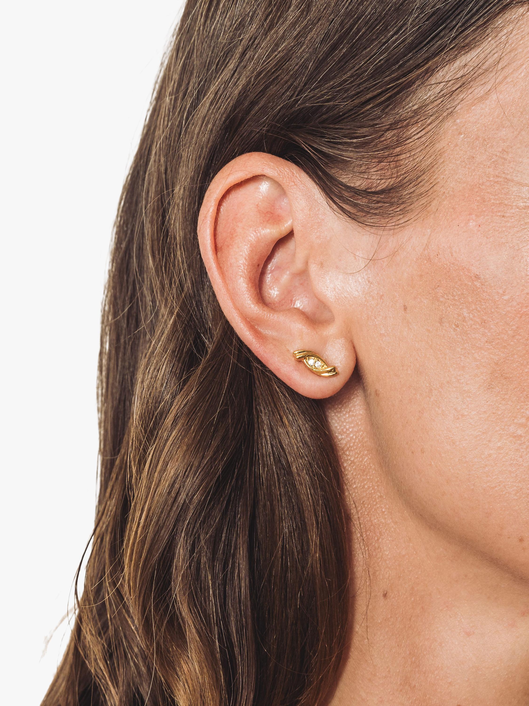 Eclectica gold plated stud earrings with Swarovski crystals, imported from the UK