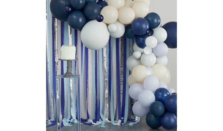 Ginger Ray Blue Cream Balloon Backdrop GOODS Argos