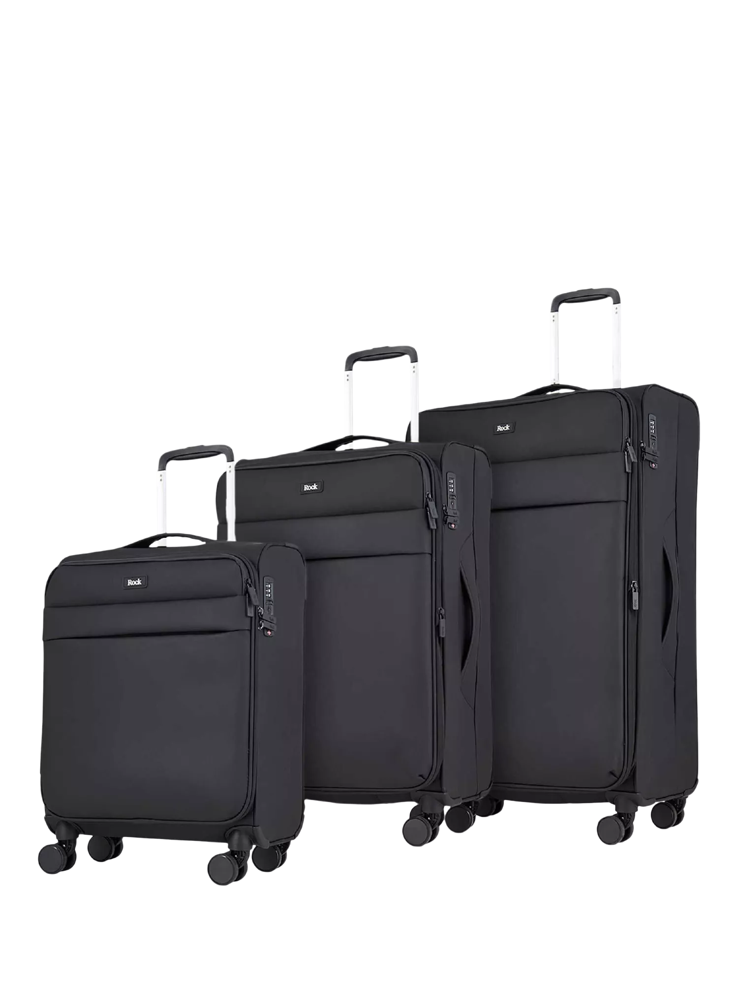 Rock Harper 8-Wheel Soft Shell Suitcase Set of 3
