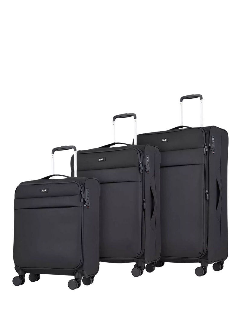 Rock Harper 8-Wheel Soft Shell Suitcase Set of 3
