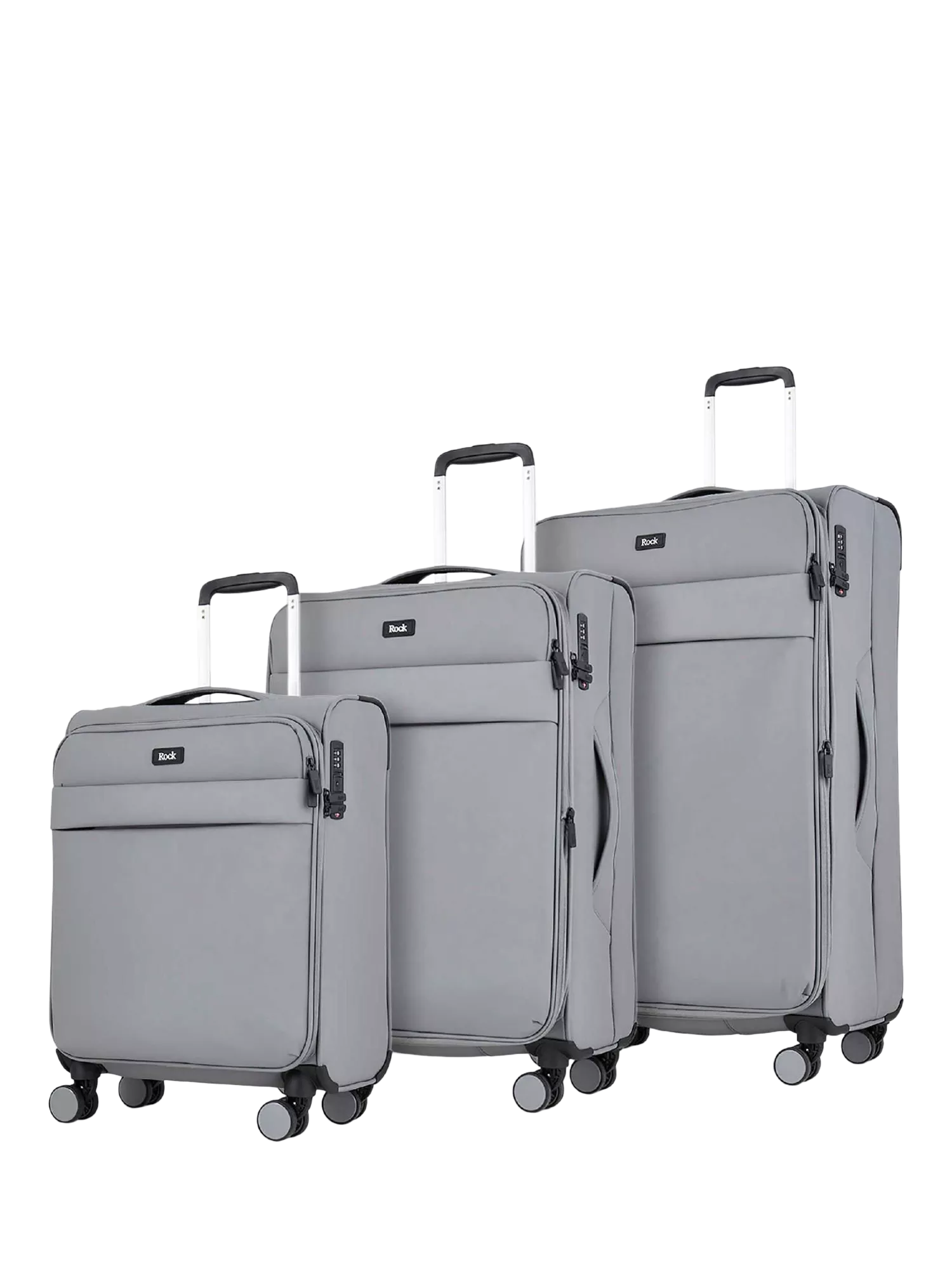 Rock Harper 8-Wheel Soft Shell Suitcase Set of 3