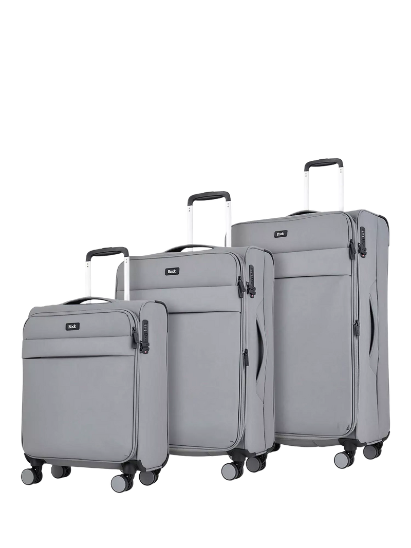 Rock Harper 8-Wheel Soft Shell Suitcase Set of 3