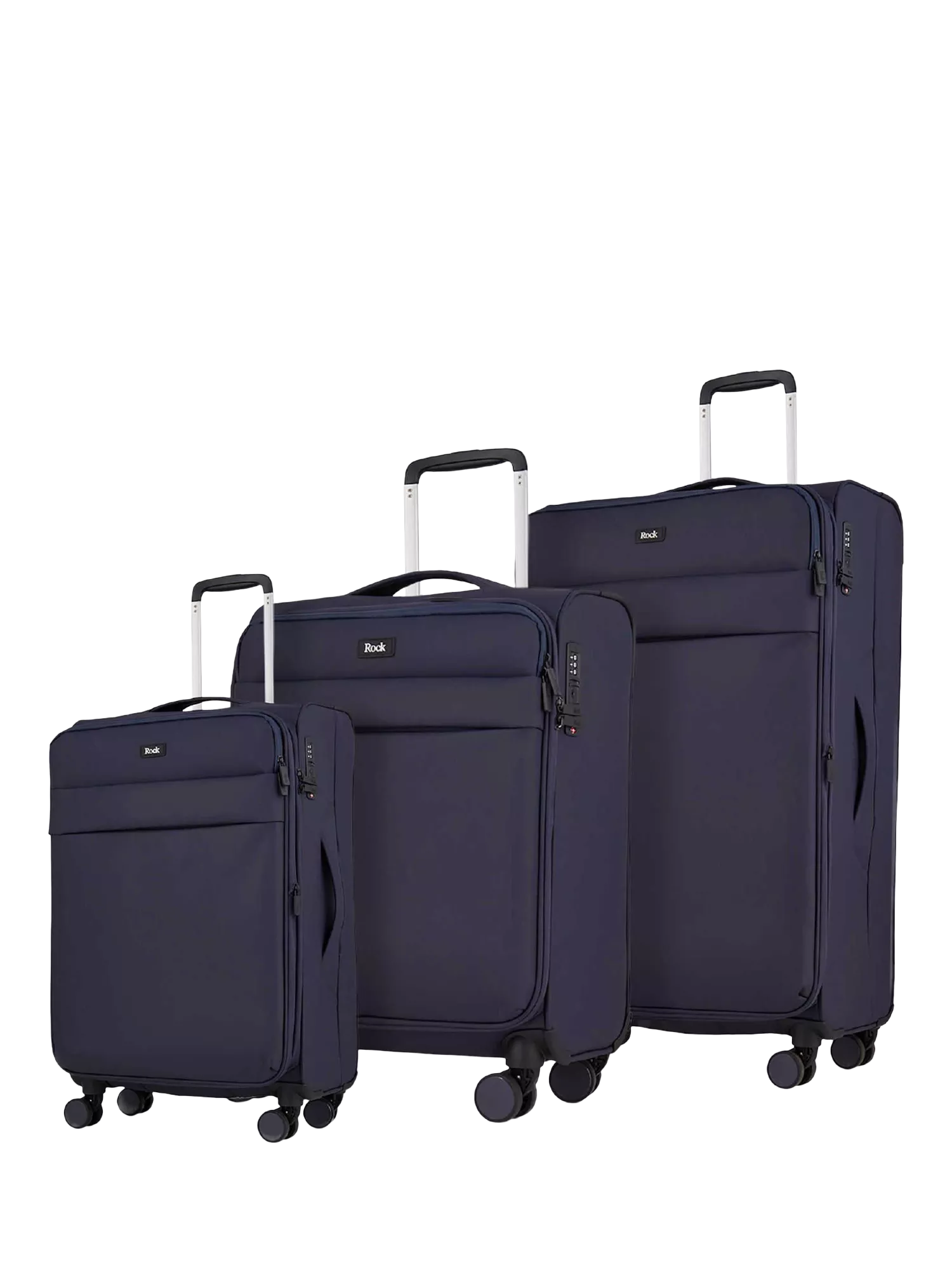 Rock Harper 8-Wheel Soft Shell Suitcase Set of 3