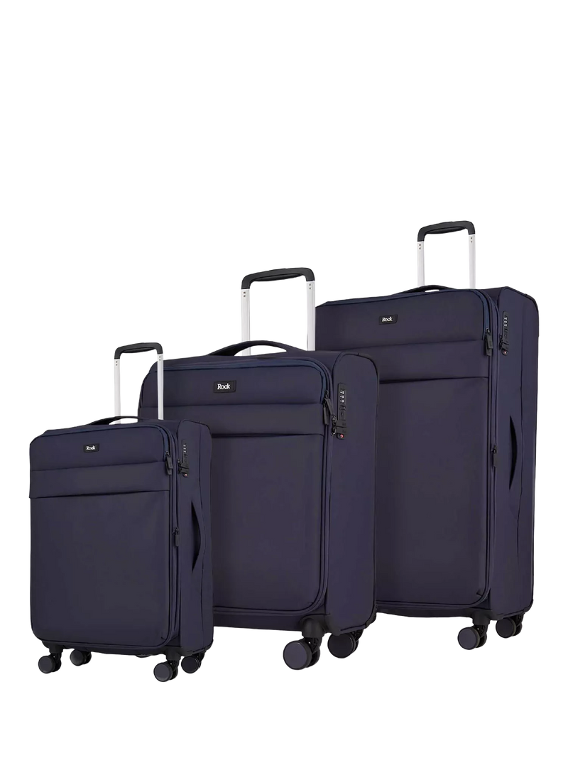 Rock Harper 8-Wheel Soft Shell Suitcase Set of 3