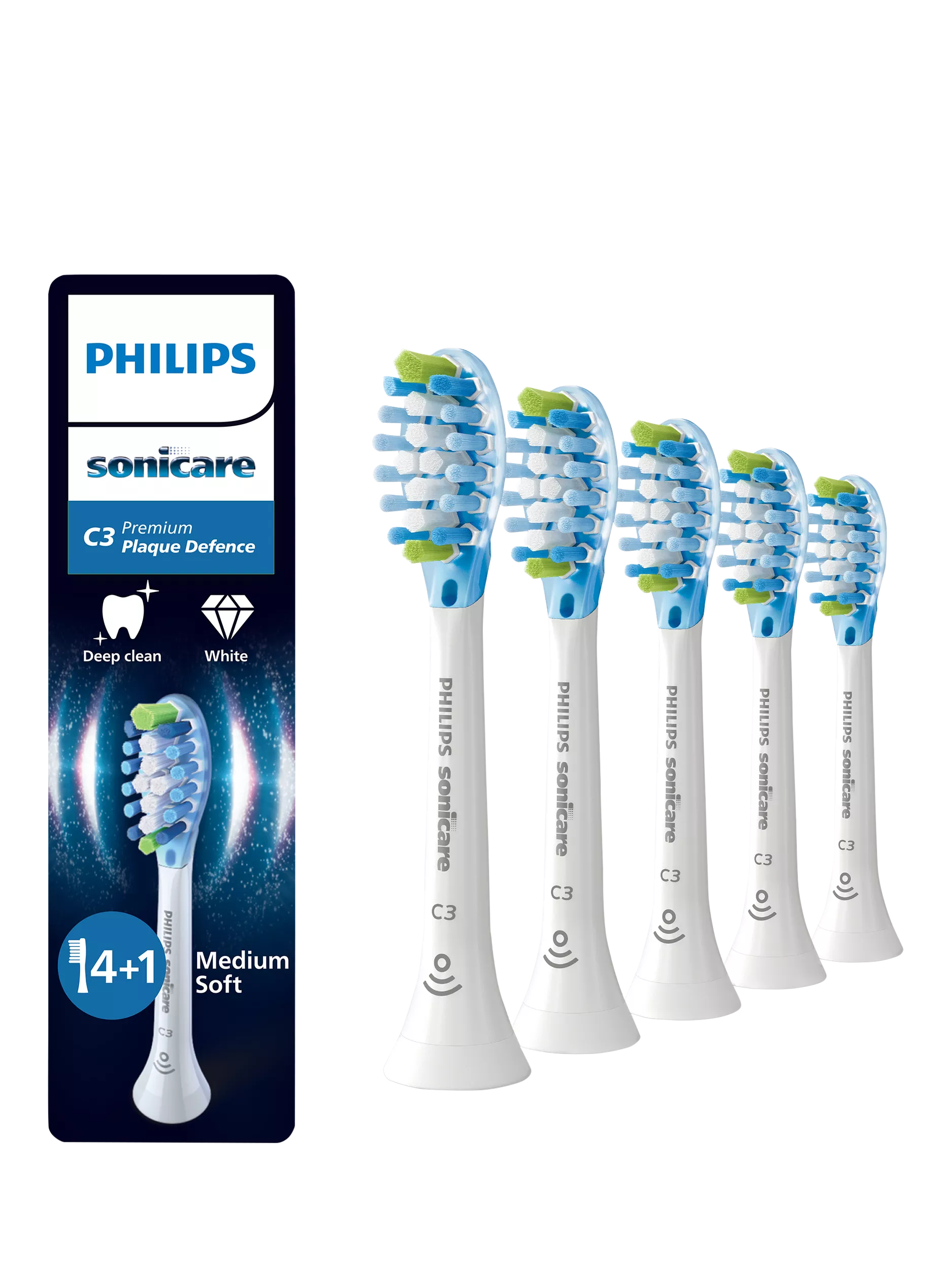 Philips Sonicare C3 Premium Plaque Defence toothbrush heads pack of 5, imported from the UK