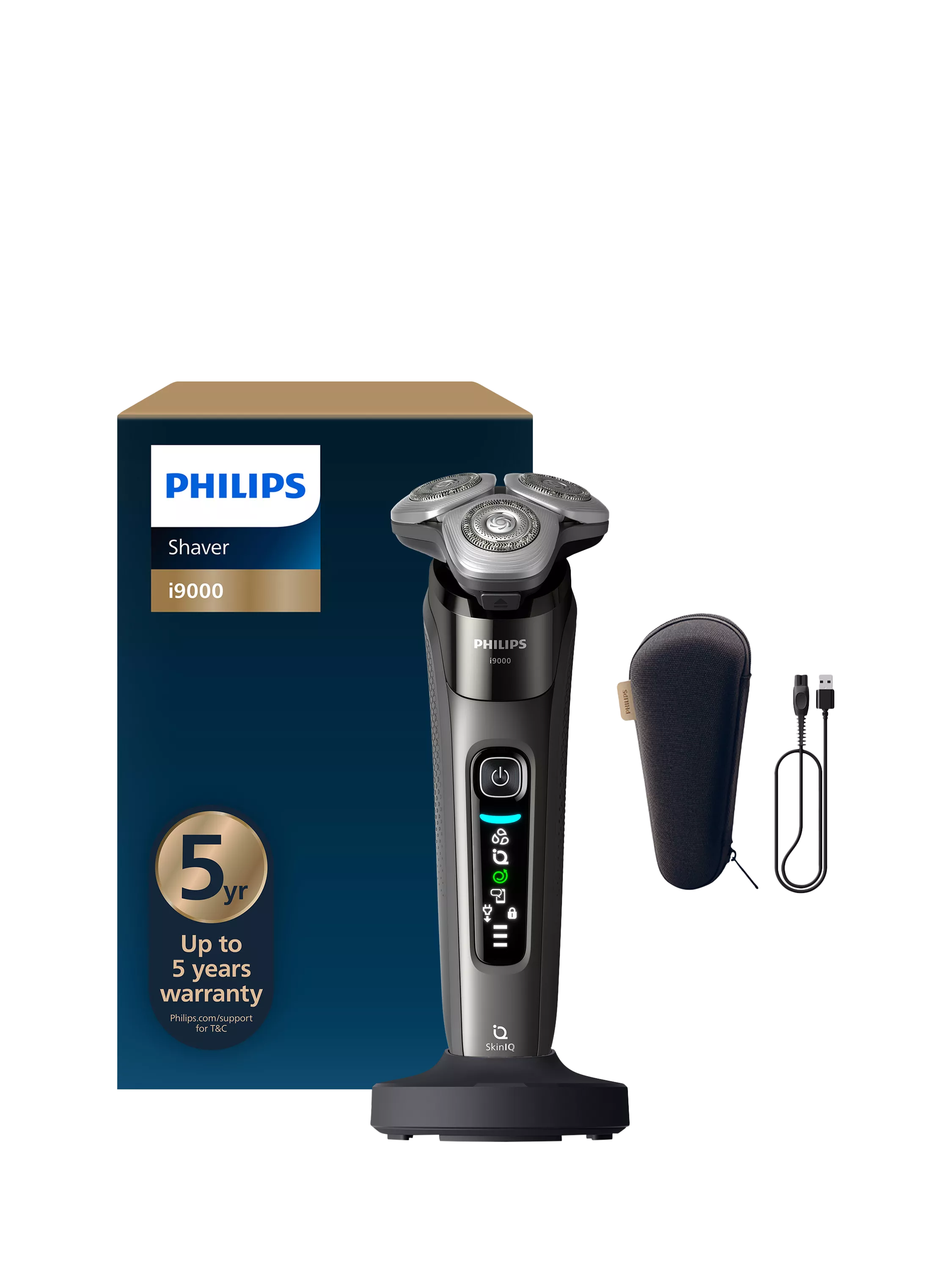 Philips i9000 Prestige wet dry electric shaver dark slate, imported from the UK
