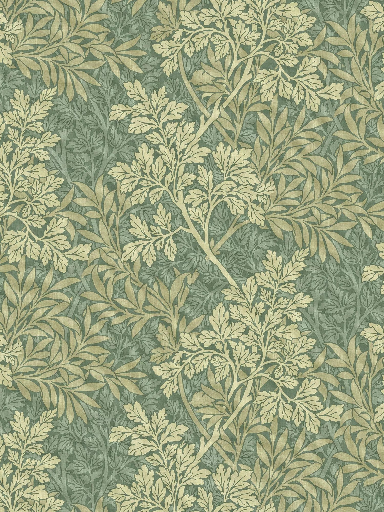 William Morris At Home Foliage brushed cotton fabric, UK version