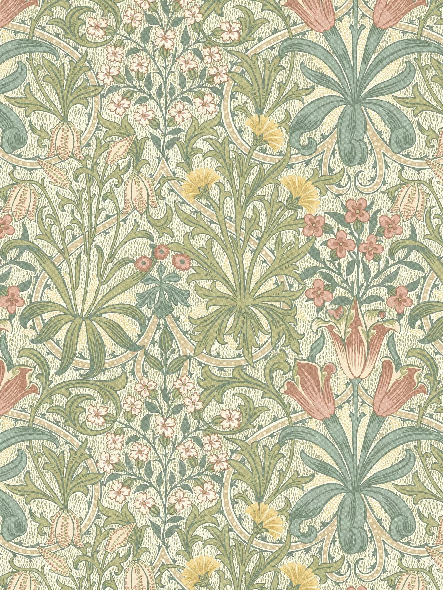 William Morris At Home Woodland Weeds brushed cotton fabric, imported from the UK