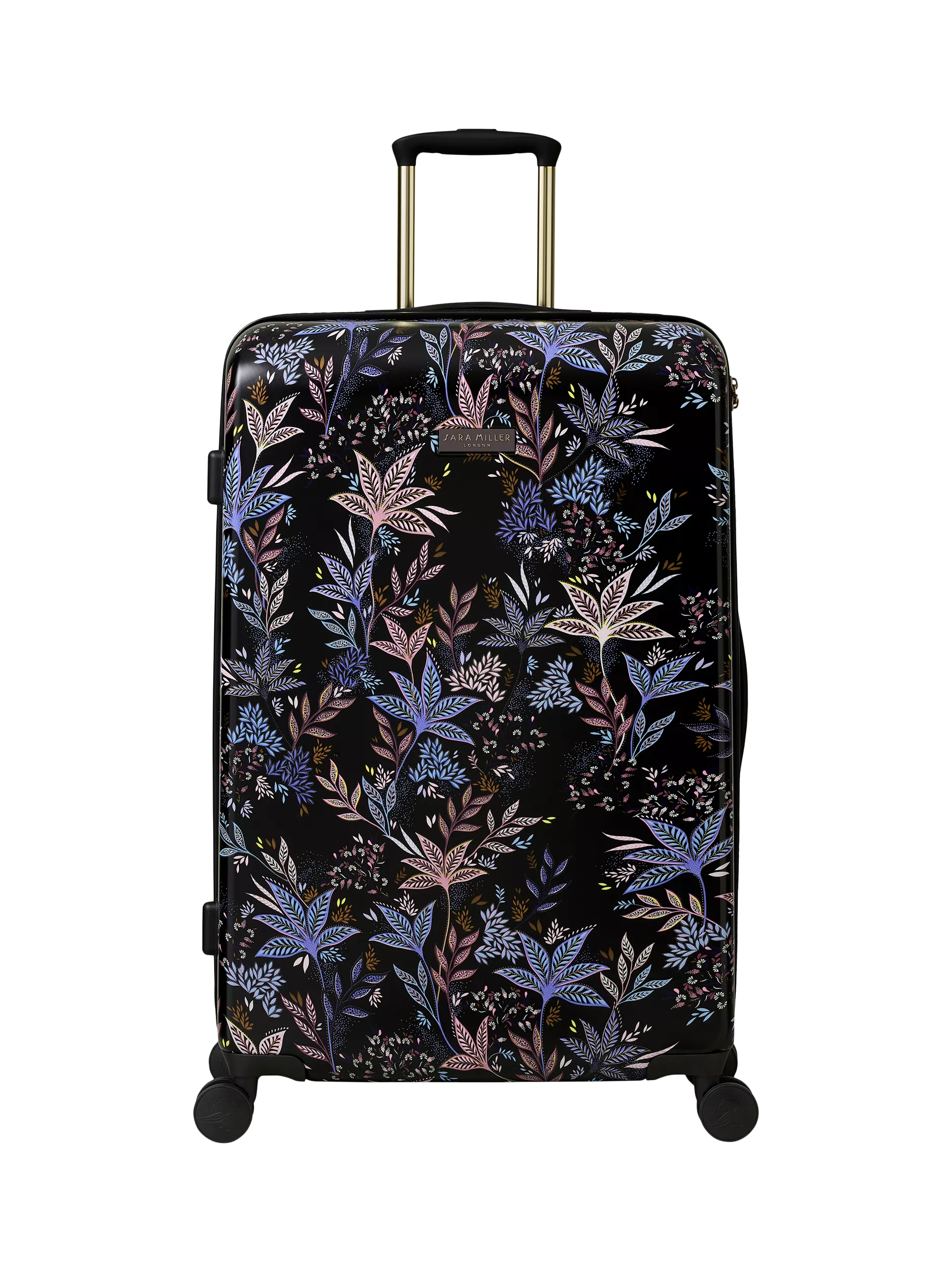 Sara Miller black botanic large trolley suitcase 77cm, UK version