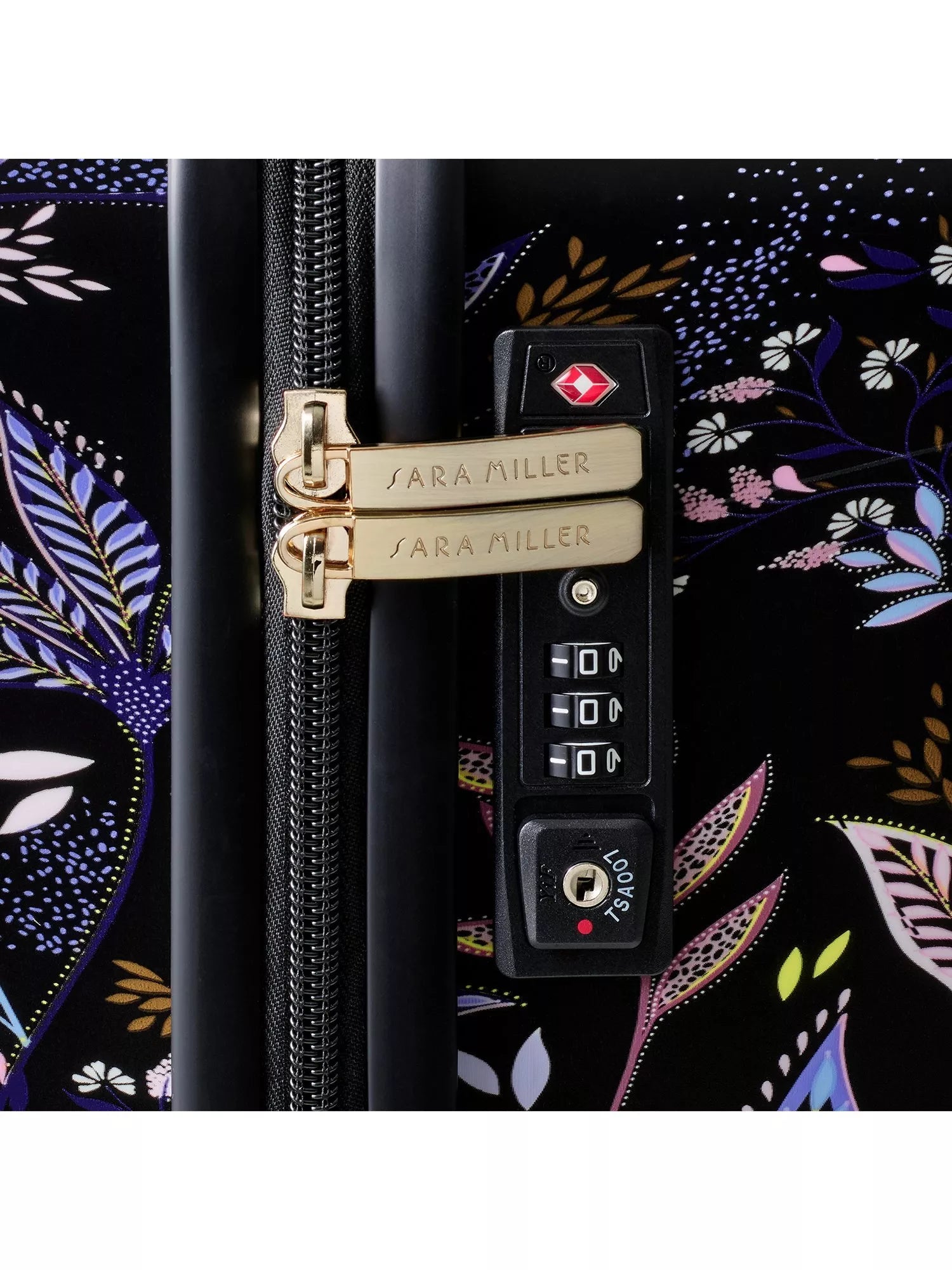 Sara Miller black botanic large trolley suitcase 77cm, UK version